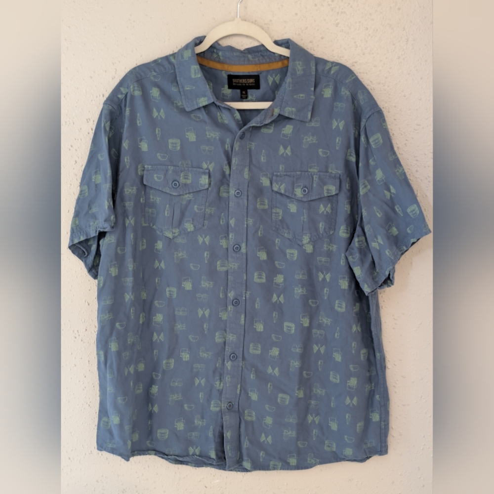 Brothers and Sons Outdoors Patterned Short Sleeve Western Shirt